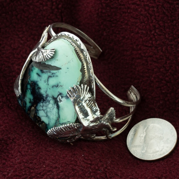 Chrysoprase Sterling Navajo Bracelet - Picture 3 of 8